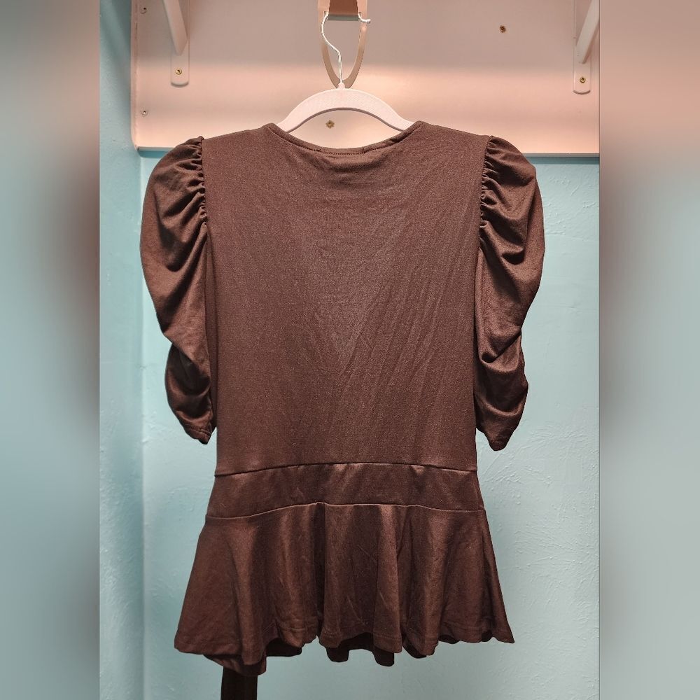 Black Peplum Blouse - Picture 3 of 3